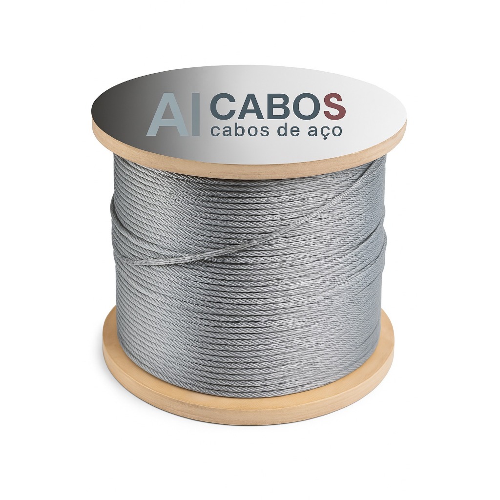 Cabo de Aço Revestido PVC Cristal 3/32" 3,2mm – 25 Mts P/ Varal, Flexível e Resistente + 4 Clips 1/8