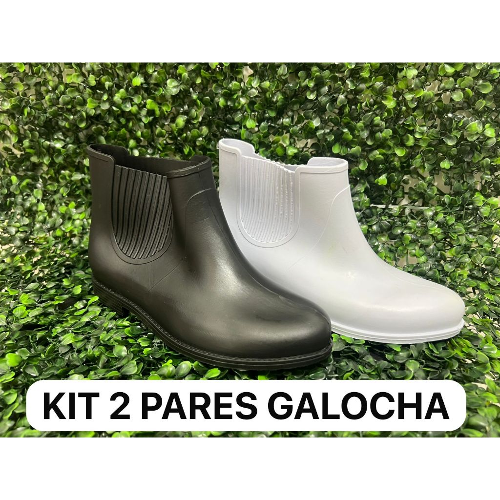 KIT 2 PARES GALOCHA IMPERMEAVEL LIMPEZA BOTA BOTINHA BOTINA