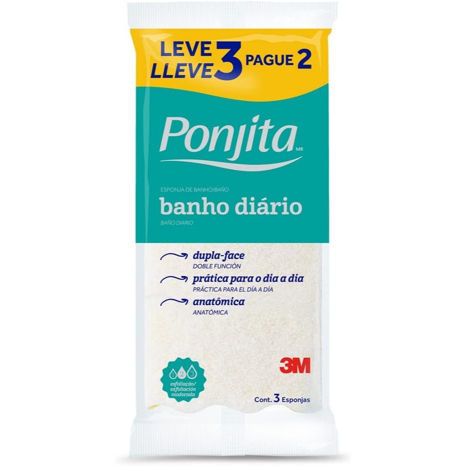 Esponja Banho Ponjita Amarela Leve 3 Pague 2