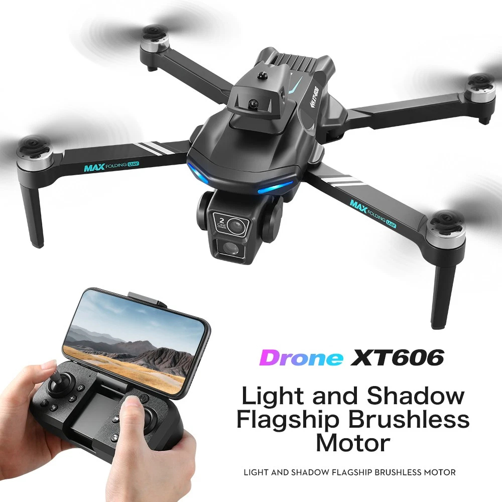 Drone XT606 Profissional Com Câmera 6K WIFI FPV Quadricóptero RC Dobrável Com 2 Baterias-EMLL