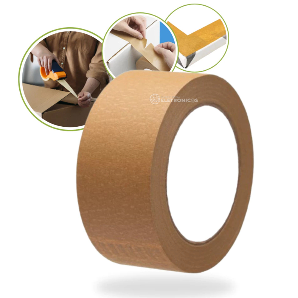 Fita Kraft à Prova D’Água com Adesivo de Borracha Natural 4,8cm x 20m – BOM1348