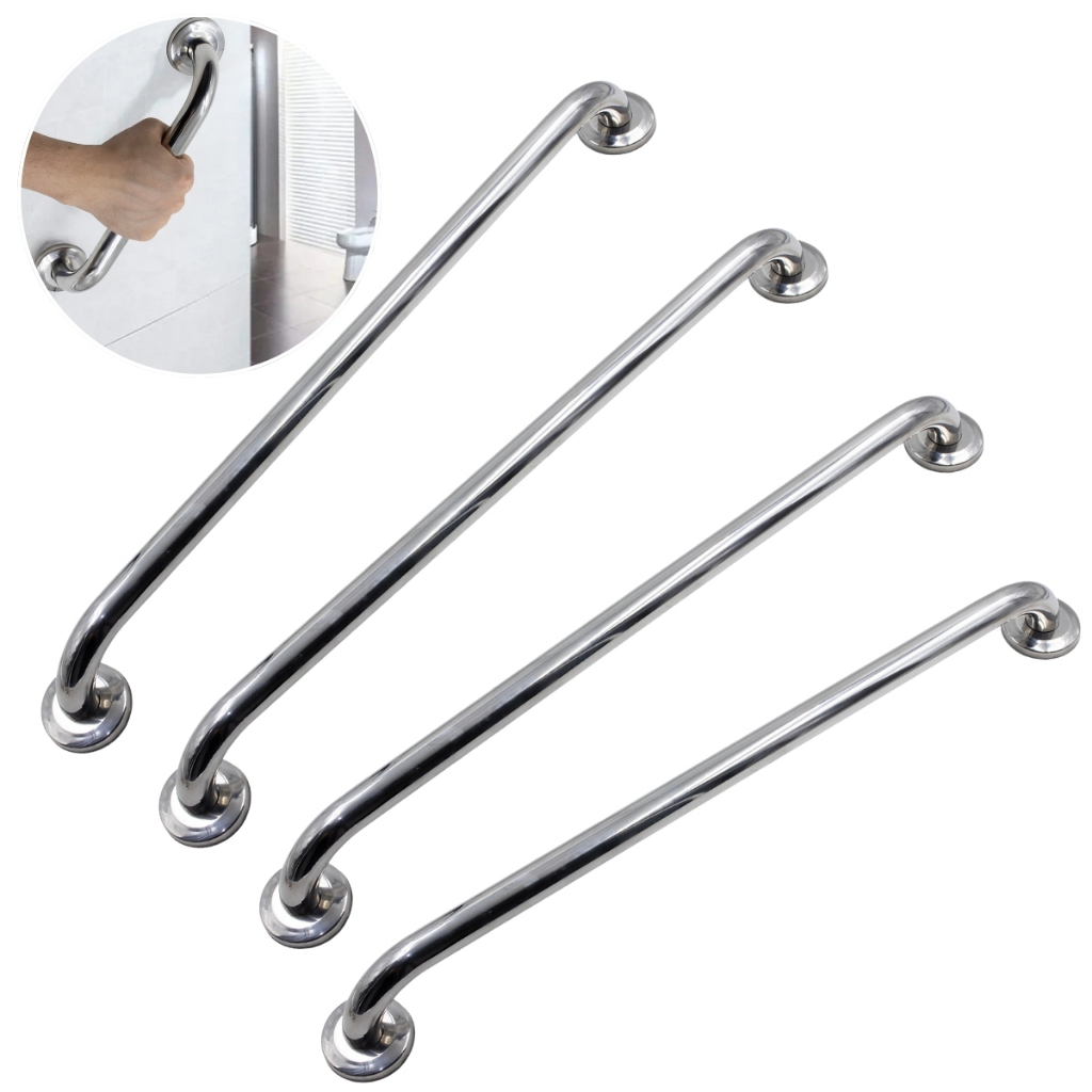 Kit 4 Alça Barra De Apoio Suporte Para Parede Inox 60cm Banheiro Corrimão Aço