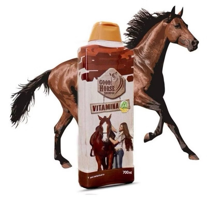 Shampoo good horse 700ml, shampoo de cavalo com vitamina A, auxilia no crescimento dos cabelos