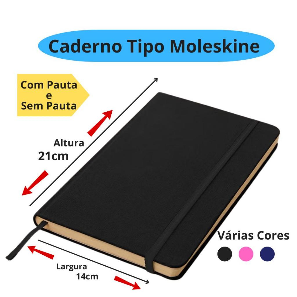 Caderno Grande Tipo Moleskine 21x14cm Caderneta Com Pauta e Sem Pauta Sketchbook