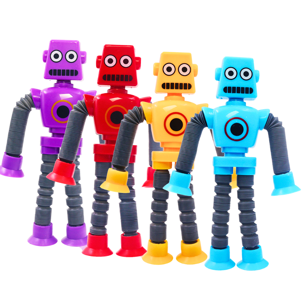 Robô estica e gruda 1/2/3/4 unidades pop it tubo Fofo sensorial  Brinquedo infantil
