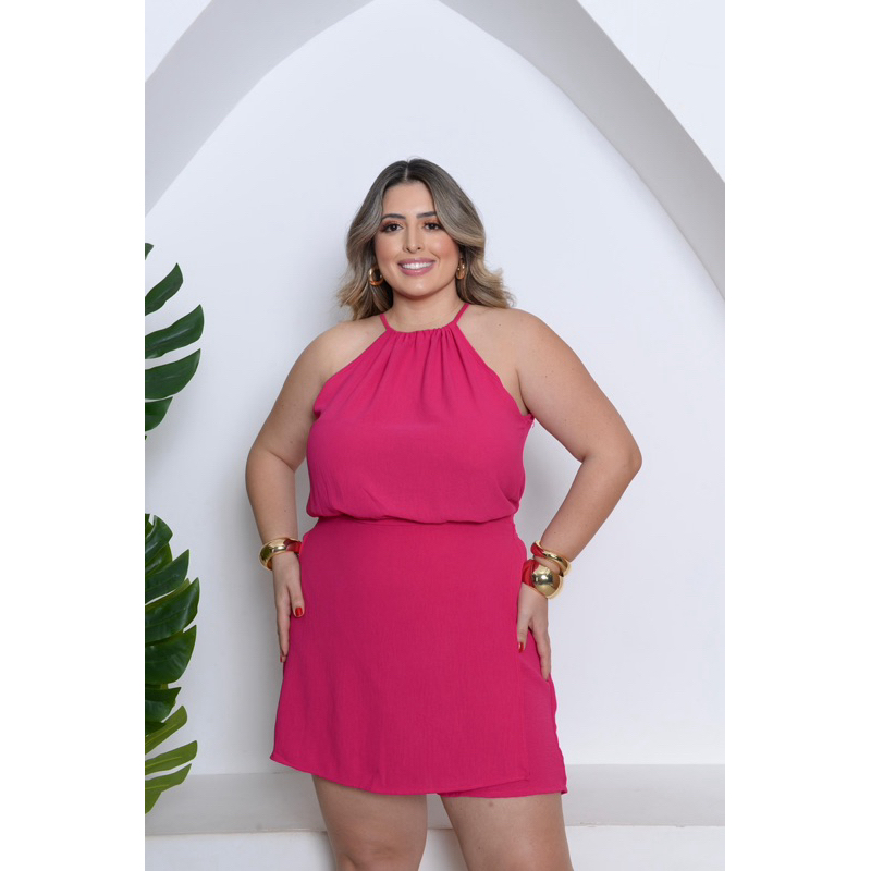 ✨ Macacao Plus Size 💃 Short + Saia | Tecido Dunas Confortável 🌞🌴