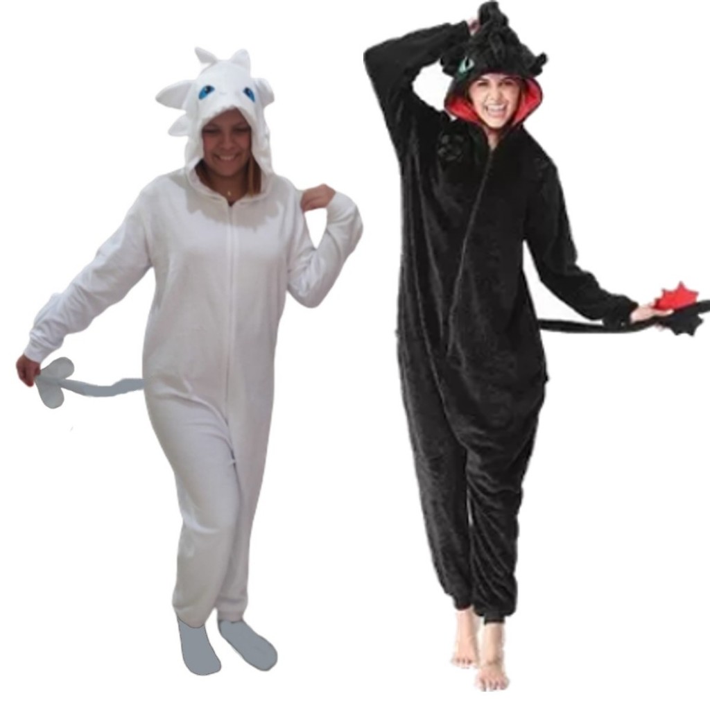 Pijama Kigurumi Banguela Furia da Noite Furia da Luz Fury Treine seu dragão