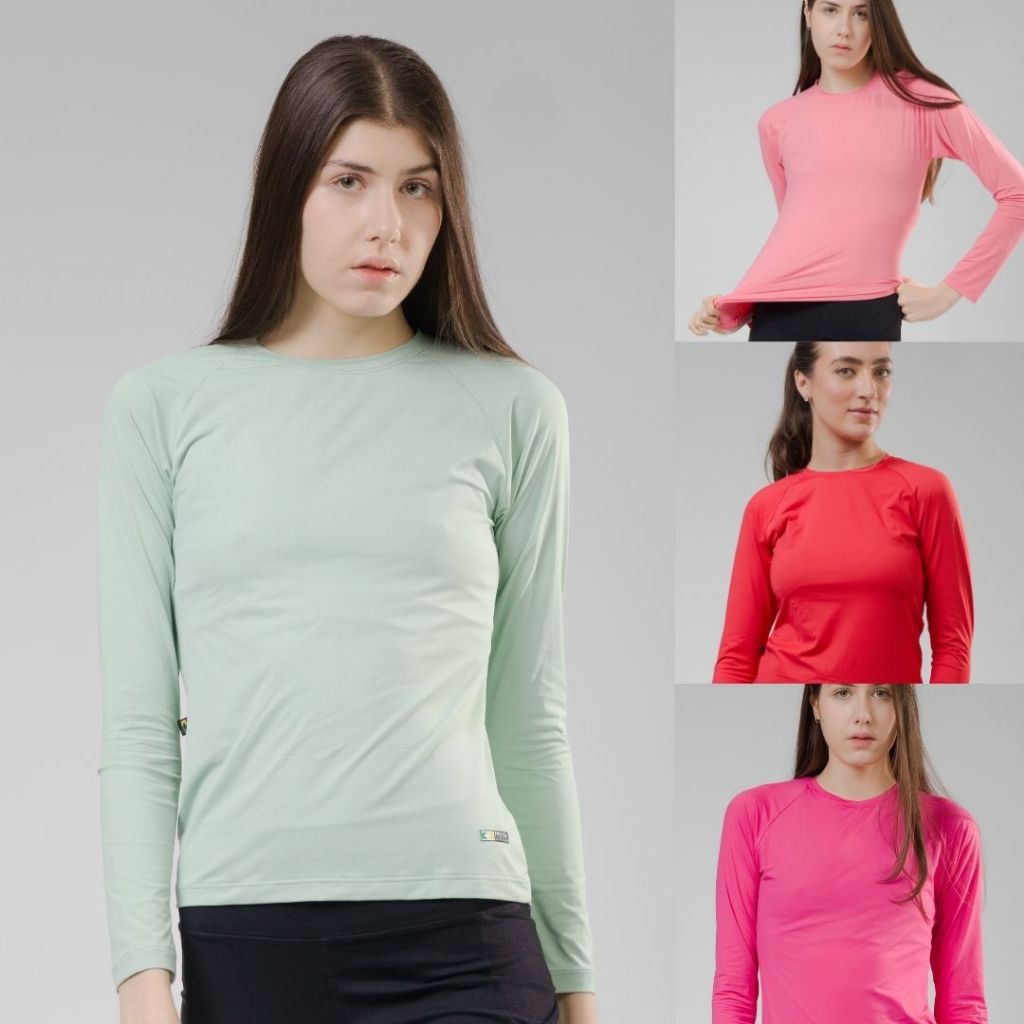 Camiseta Tecido Gelado Feminina Poliamida Uv Esportiva Manga Longa