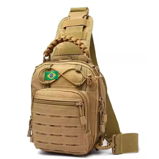 Resistente a lágrimas tecido oxford exterior esportes homens estilingue bolsa peitoral 1 bandeira de presente