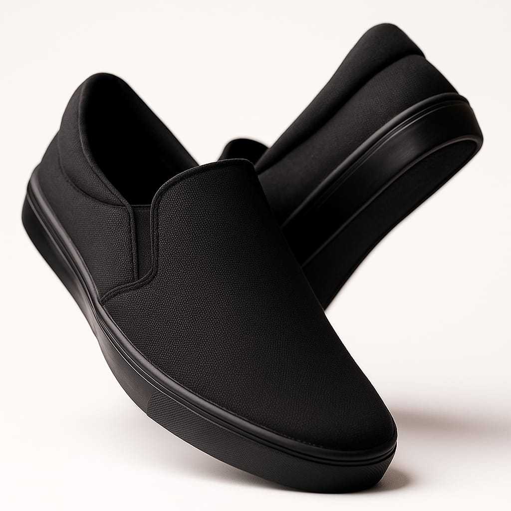 Sapatênis Iate Casual Tênis Slip on Calce Fácil - Esporte Fino - 198 - Preto/Preto - Unissex
