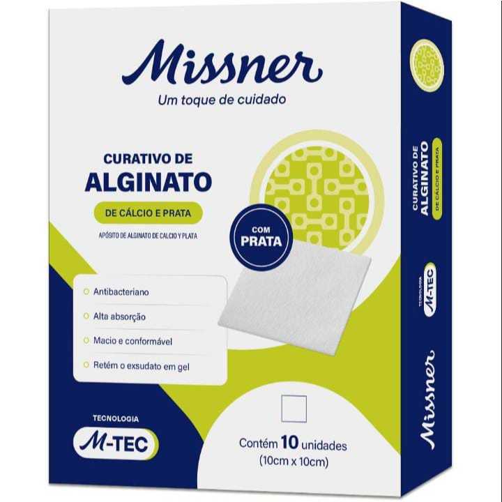 10 UND. CURATIVO DE ALGINATO DE CÁLCIO C/ PRATA 10CM X 10CM - MISSNER#