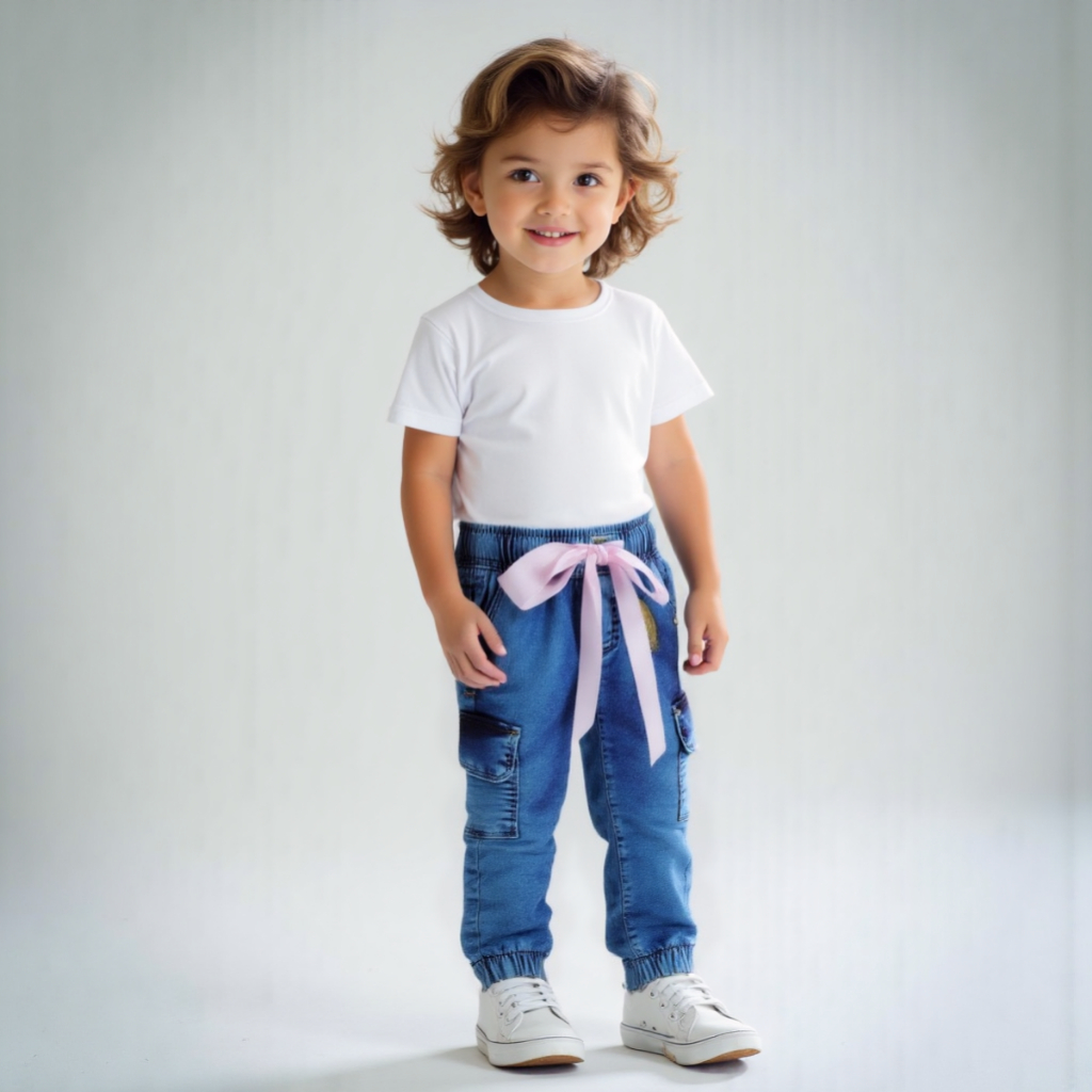 Calça Jeans Infantil Menina Tam  1 2 3.