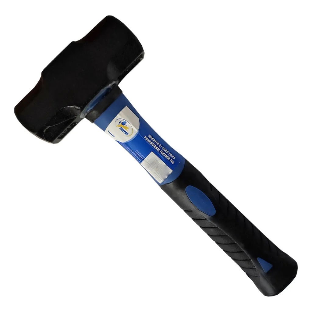 Marreta Oitavada Cabo Fibra 1kg Aço Forjado Reforçada Top