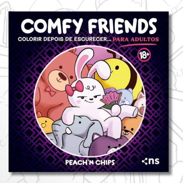 COMFY Friends Peach’n Chips 18+ ADULTO Livro de Colorir