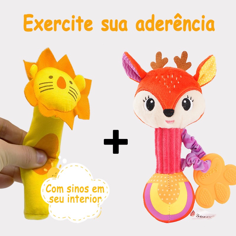 Kit Brinquedo Sensorial De Pelúcia Para Bebês Cascavel De Animais Divertidos