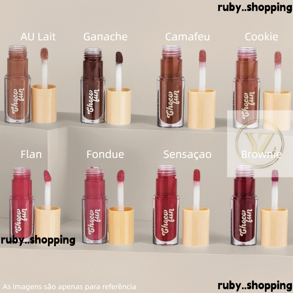 Novas cores CAMAFEU COOKIE SENSAÇÃO BROWNIE FENZZA LIP TINT CHOCO FUN GLOSS GANACHE AU LAIT FONDUE