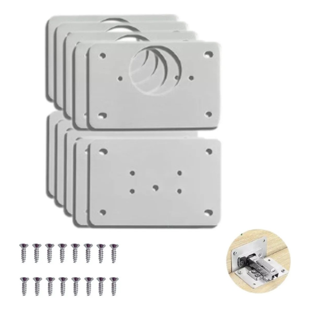 Placas Para Reparo De Porta Dobradiça (Caneco Diâmetro 35mm) Armário Mdf Pen Tech