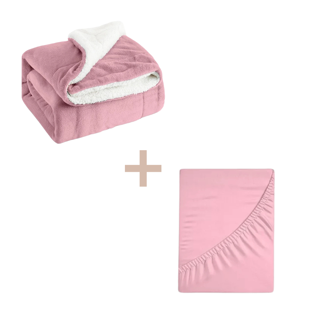 Kit Manta Dupla Face + Lençol de Berço Bebe Maternidade