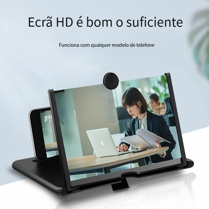 Ampliador De Tela Lente 3d Suporte Dobrável De Celular Para Vídeos e Jogos e Ensino on-line