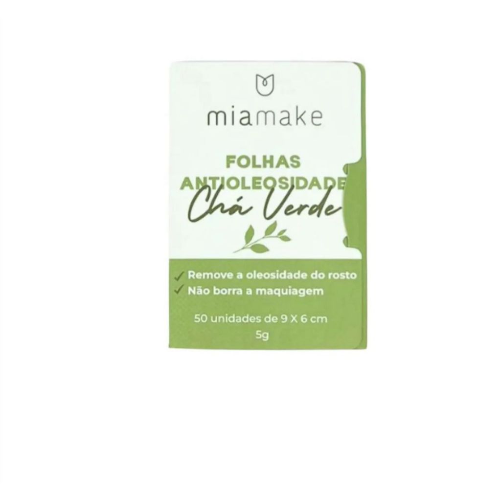 Folhas Antioleosidade Chá Verde C/50 Unid - Mia Make