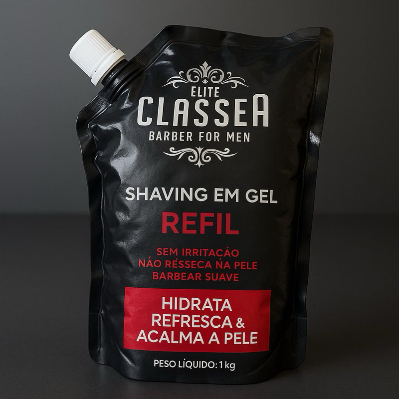 Shaving Em Gel Classe A Refil 1kg Para Navalhar Pra Fazer Barba, Pezinho E Navalhado Pele Hidratada E Macia