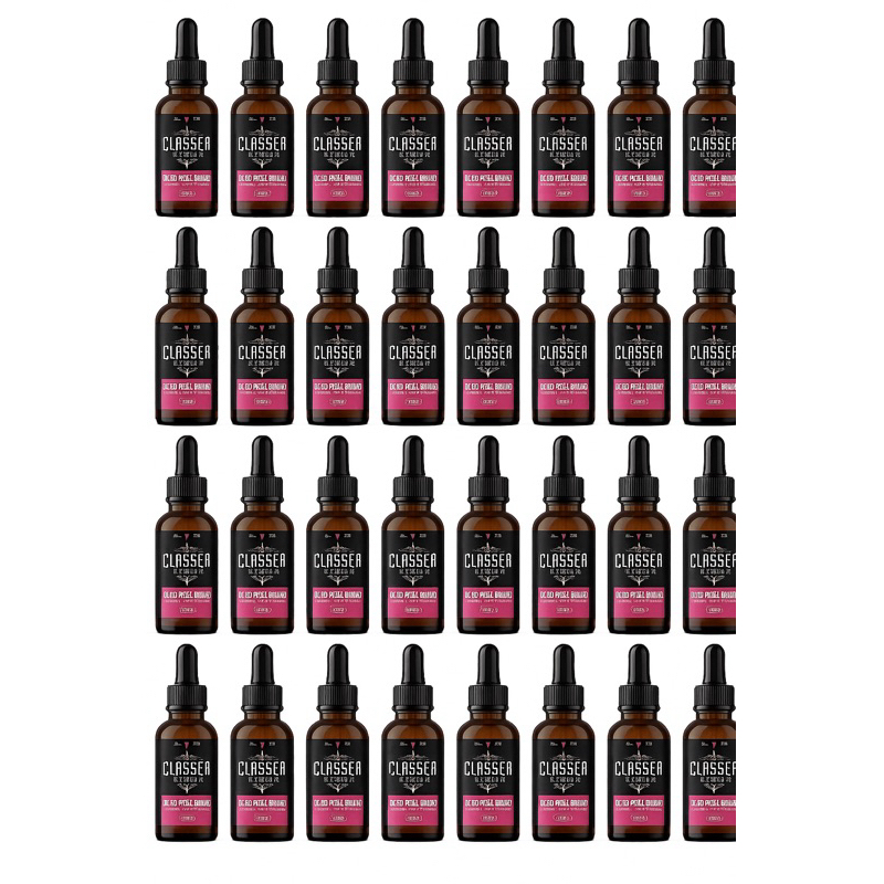 Kit 24x óleo para barba 30ml classe a  possui hidratantes e fortalece os fios