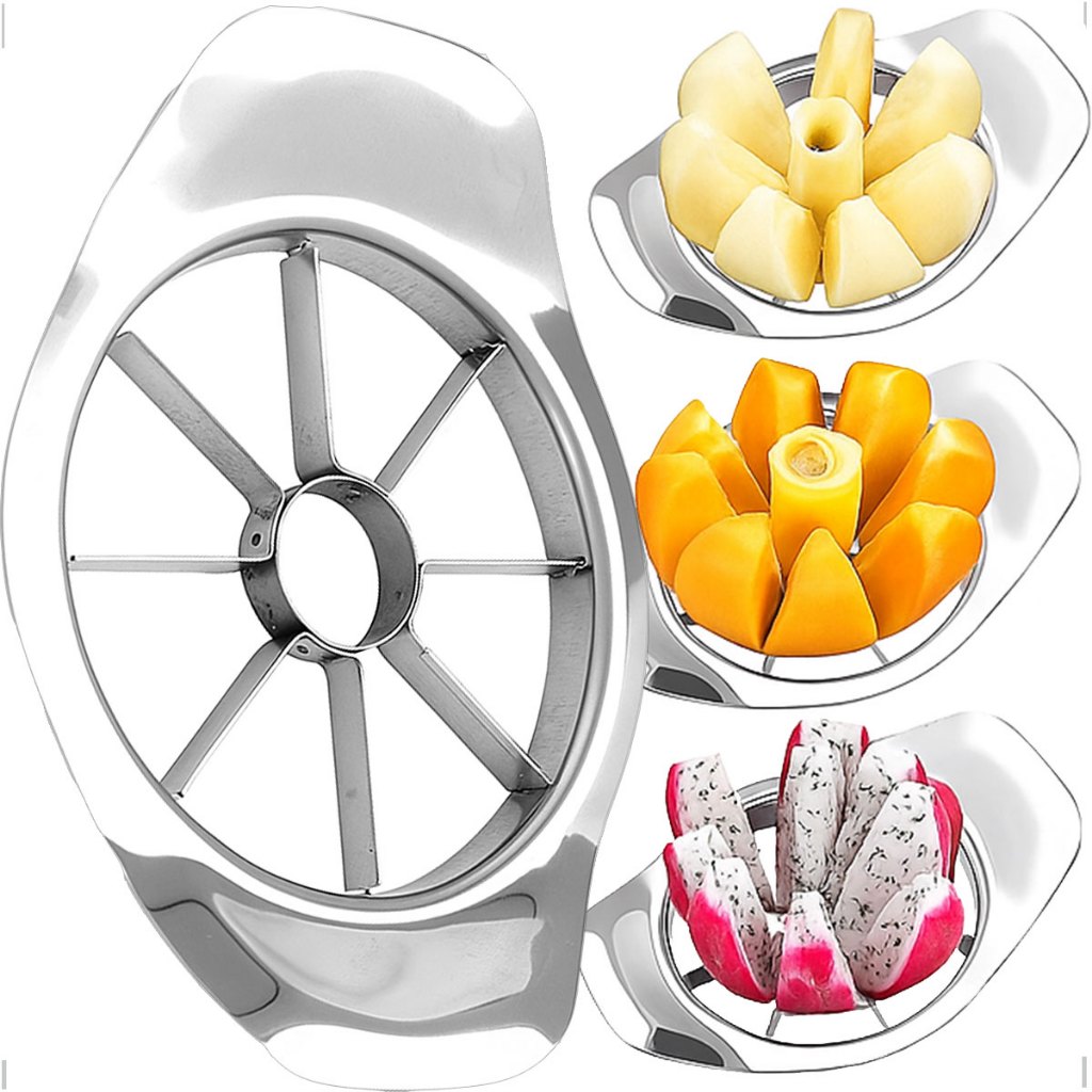 Cortador De Maçã aço inox Descaroçador Pêra legumes Fatiador de Frutas Vegetais Facil Uso Corte