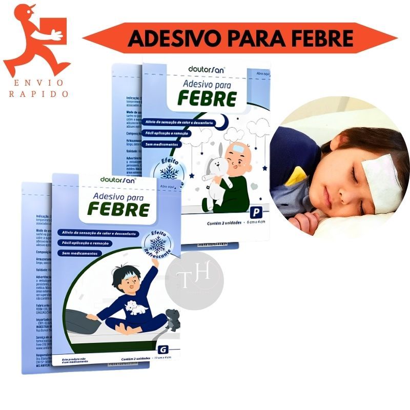 Adesivo Para Febre Gel Compressa Pequeno E Grande 2 Unidades Doutorsan