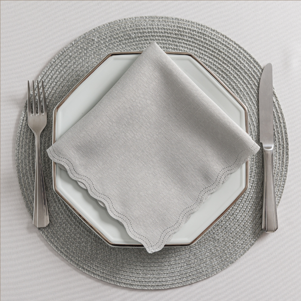 Guardanapo de Linho Sintético Mesa Posta Festa Casamento Buffet Jantar ACABAMENTO A LASER 40X40