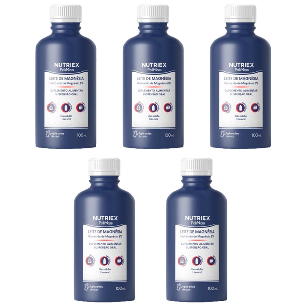 Kit 5 Leite de Magnésia Polimais Trad 100ml - Alívio Rápido e Seguro