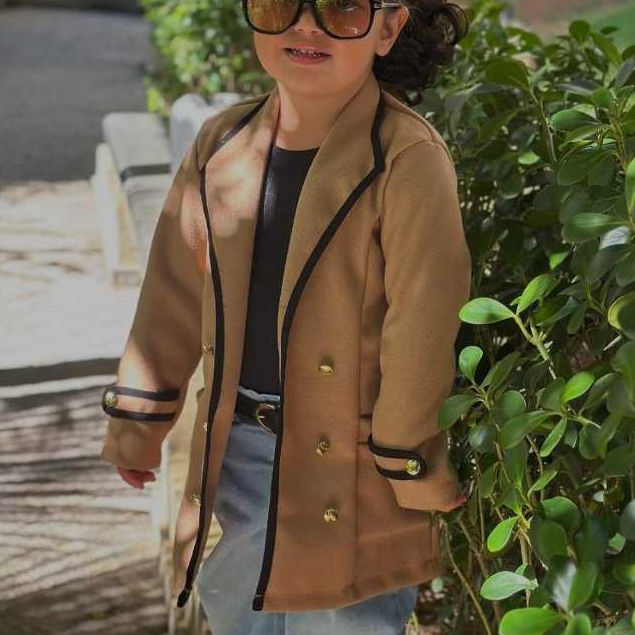 Casaco Sobretudo  Infantil Feminino Elegante Menina 04 a 12 Anos com Botões Europeu roupa de menina