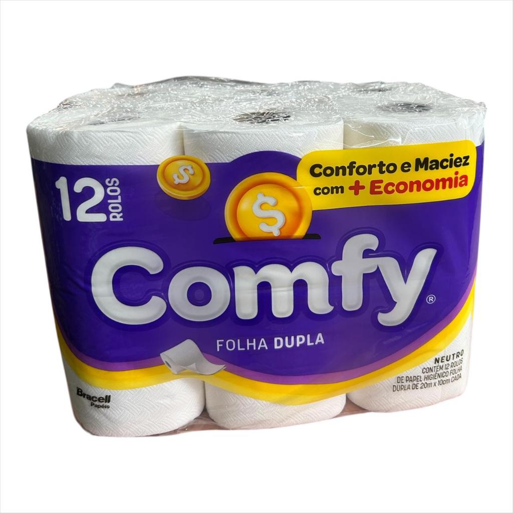 Papel Higiênico Confy Folha Dupla com 12 Rolos