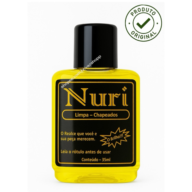 Limpa Folheados Chapeados Semi Joias “ORIGINAL” 35 ml Nuri Cordões Anéis Brincos Pulseiras
