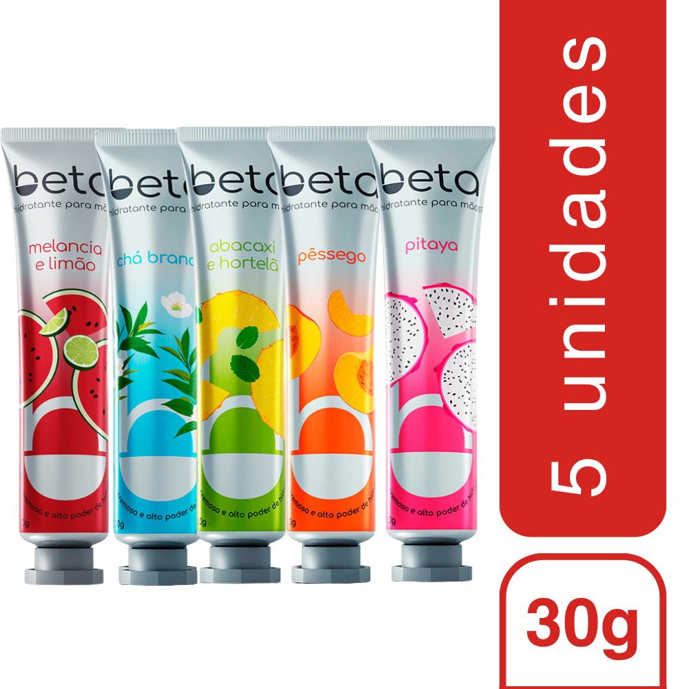 Kit 5 Cremes Hidratantes para Mãos Beta – Coleção Completa