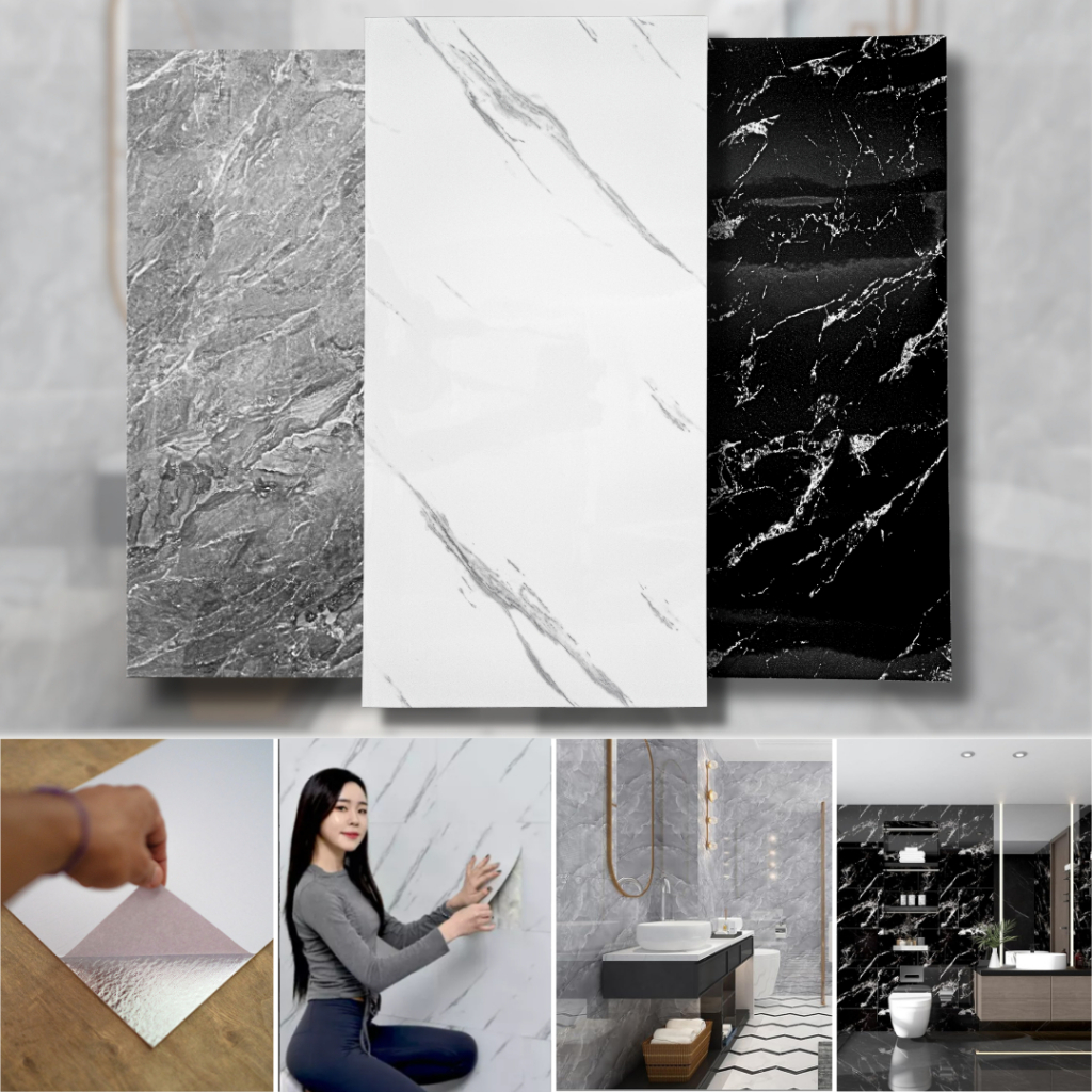 Kit 10 Painel 3d Mármore Branco Cinza Parede Autocolante 60 X 30 Prospecta deals