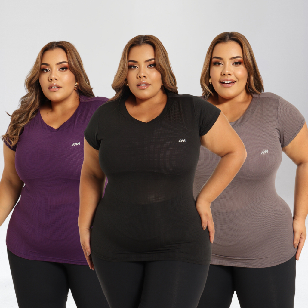 Camisa Plus Size Academia Feminina Dri Fit Blusa Caminhada Musculação Treino G1 G2 G3