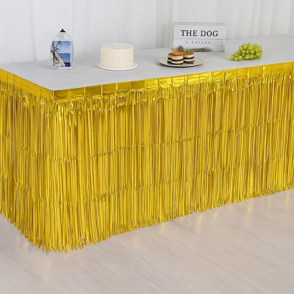 Saia de Mesa Metalizada Lisa Brilhante 2,75 x 75cm festa decoracao enfeite surpresa aniversario