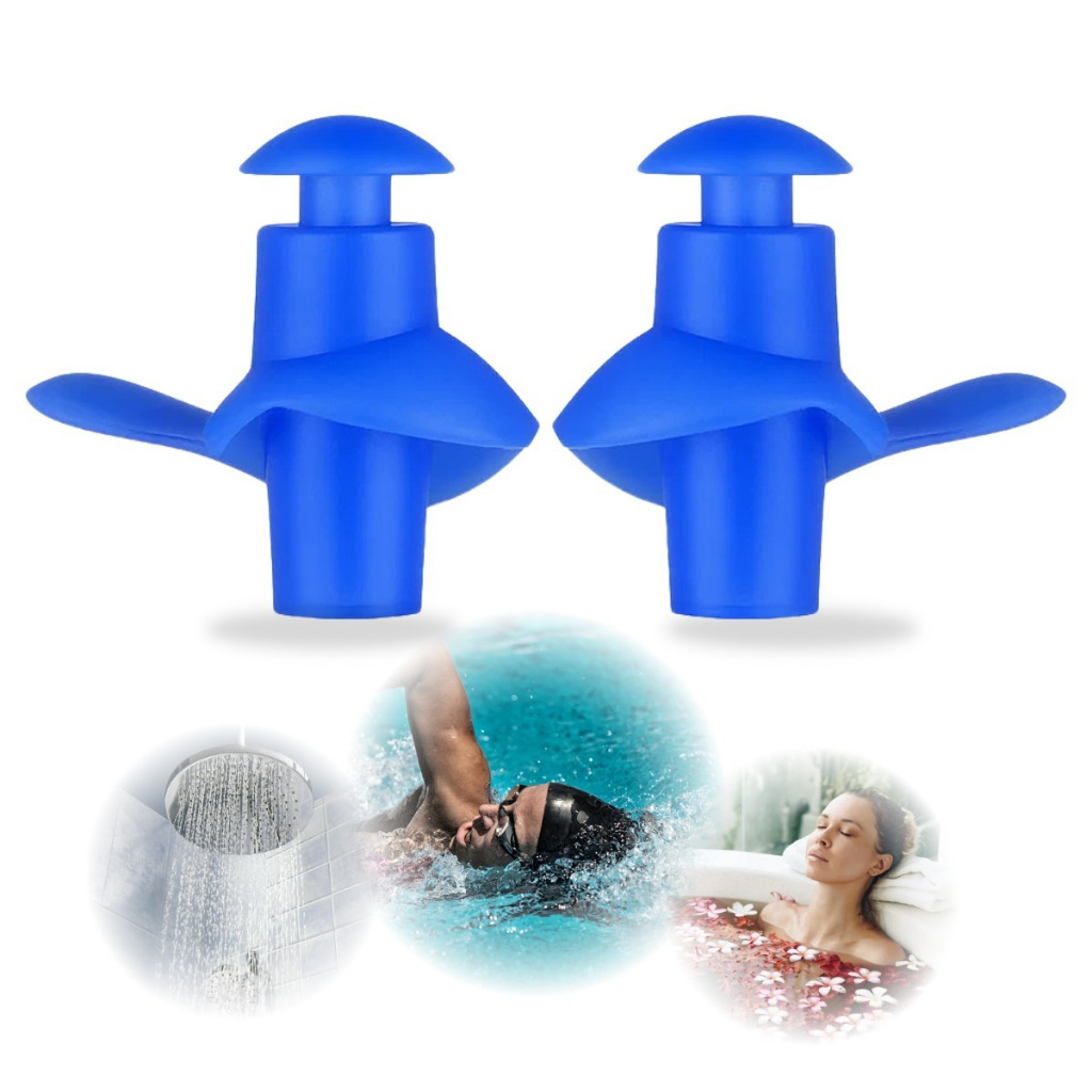Protetor de Ouvido para Natação Tampão Silicone Flexível Auricular Reutilizável uso Adulto