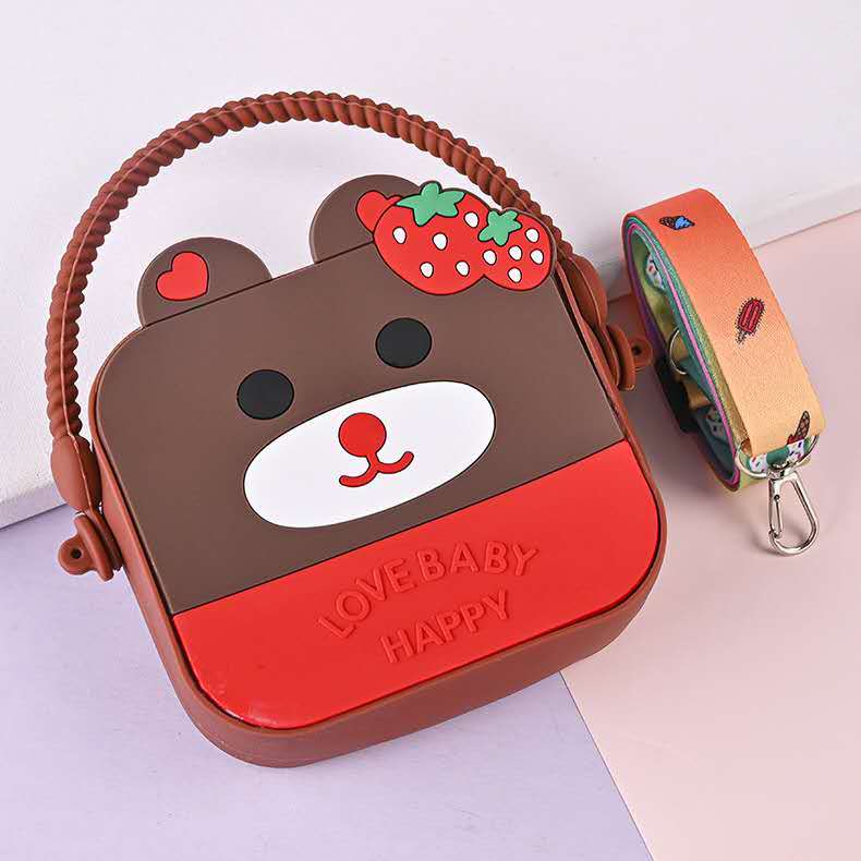 Bolsa De Silicone Infantil Criança Unicórnio NOVO Estilo Divertido: Com o adorável URSO estampado, essa bolsinh
