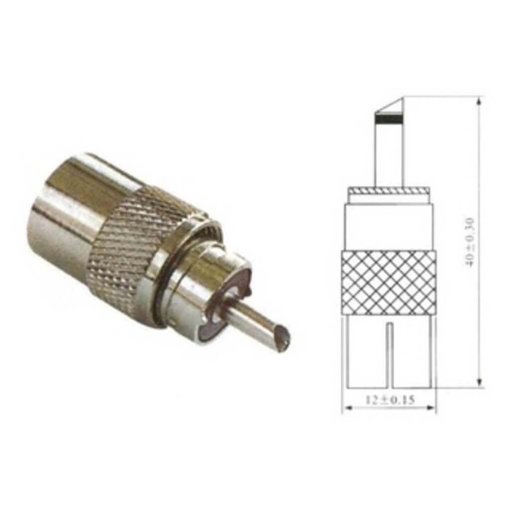 Kit 2 Peças - Conector Uhf Macho P/ Solda Cabo Fino