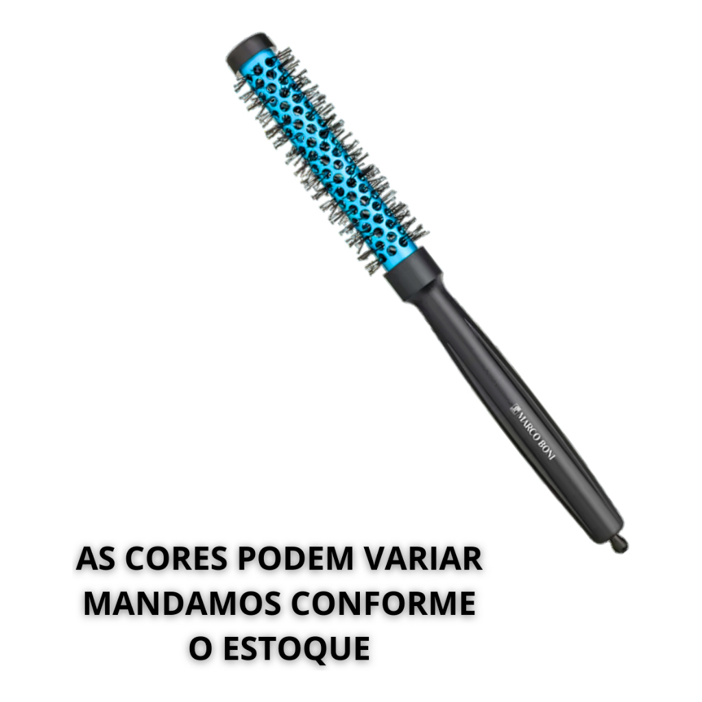 Escova Profissional Térmica Metalica Vazada Pequena 25mm Preto