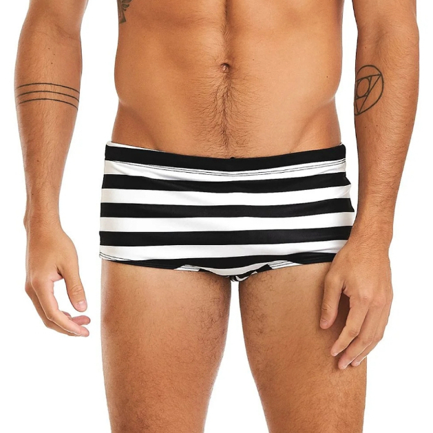 Sunga Masculina Estampada Tradicional Listras Forrada Anticloro Seca Rápido