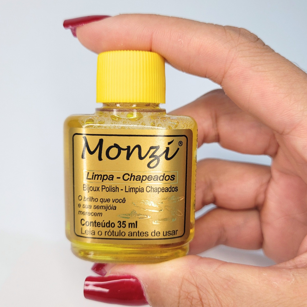 Monzi Limpa Folheado 35 ml Dourado Limpa Joias Bijuteria Banhado