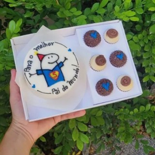 KIT 5~20 CAIXAS BENTO CAKE + 6 DOCES 21x15x9 - PRESENTE - CONFEITARIA - MINI BOLO