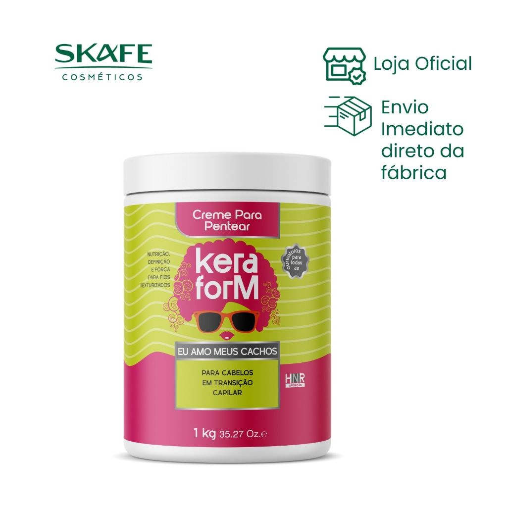 Creme para Pentear Cachos 1kg Keraform Eu Amo Meus Cachos – Hidratação, Anti Frizz, Nutrição Sem Parabenos