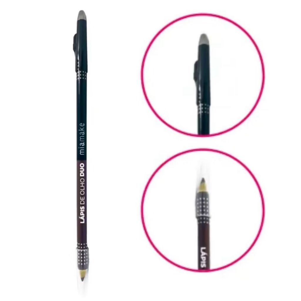 Lápis de Olho com Apontador Mia Make Duo Preto e Marrom