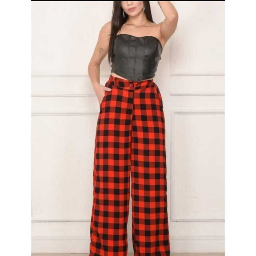 Pantalona Flanelada Estilo Xadrez – Look Urbano Descolado