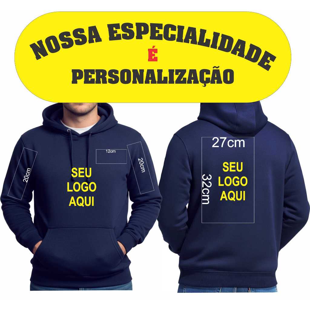 Blusa de Frio Unissex com Capuz | Estampa Personalizada Alta Qualidade em Diversas Cores