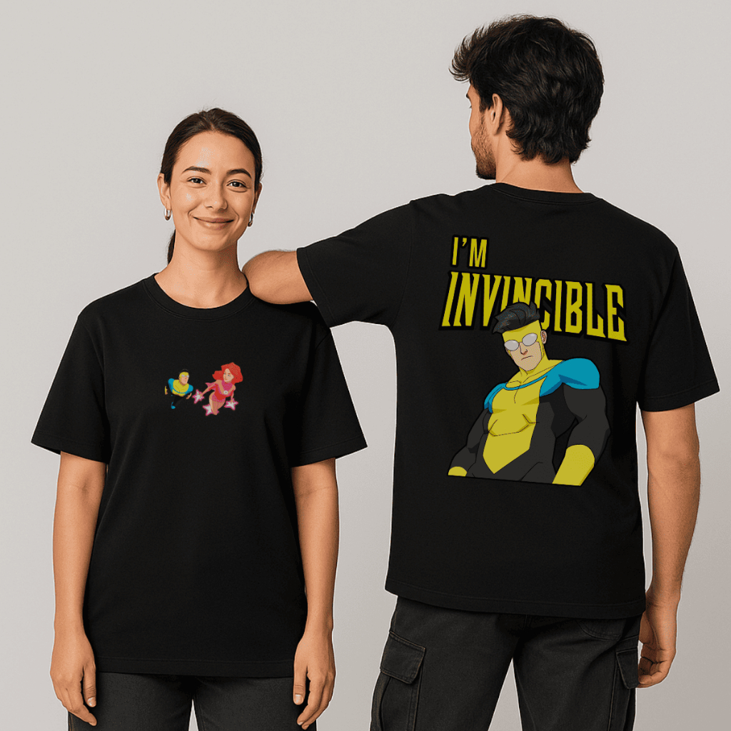 Kit Conjunto Camisetas p/ Casal "Invencível e Atom Eve Casal" - Promoção Especial / Novidade Inédita Especial