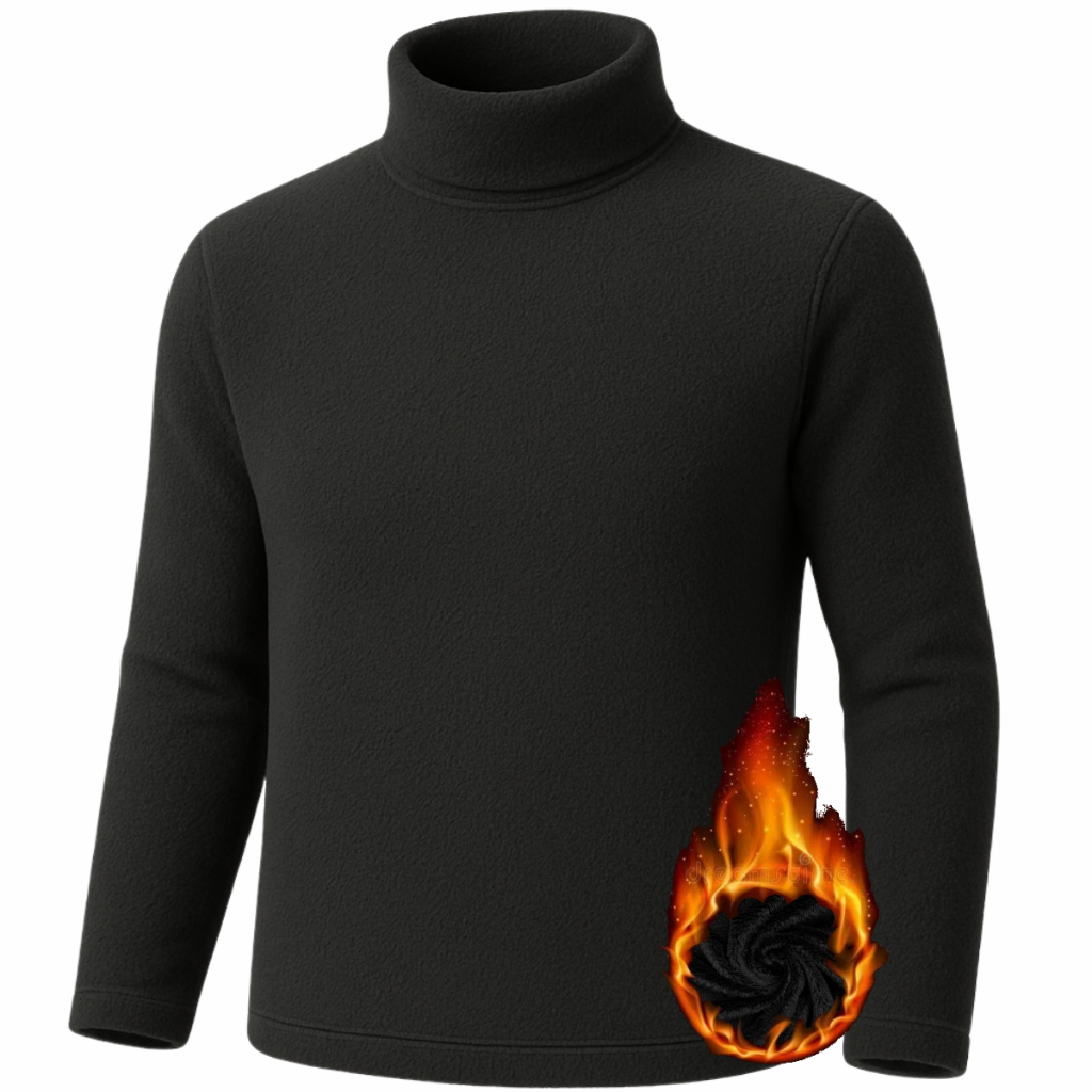 Camiseta Gola Alta Peluciada Tecido Flanelado Camisa Gola Alta Protecao Maxima Frio Frios Intensos